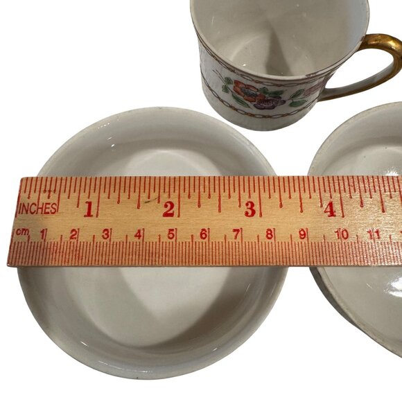 Nippon Hand Painted Porcelain Bowls & Demitasse Cup Floral w/ Gold Trim Antique - Picture 2 of 8